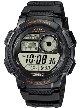 ZEGAREK MĘSKI CASIO AE-1000W-1AV - WORLD TIME + BOX, Casio, 7483.4971850443