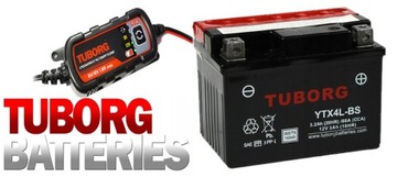 Akumulator Tuborg YTX4L-BS AGM 12V 3.2Ah 60A SKUTER QUAD ZIPP +ŁADOWARKA