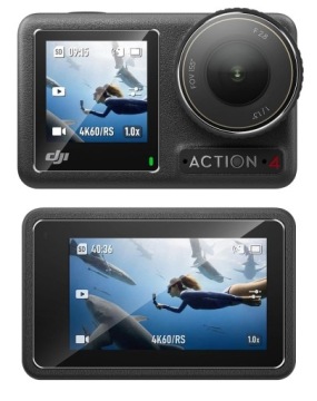 SZKŁO HARTOWANE OBIEKTYW + WYŚWIETLACZ 2xLCD DO DJI OSMO ACTION 4