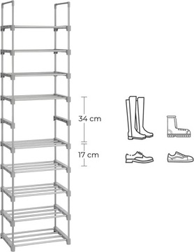 Приличный металлический книжный шкаф, серая полка для обуви, идеально подходит для подарка.