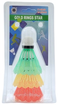 Воланы для БАДМИНТОНА, набор из 3-х ЦВЕТНЫХ воланов.