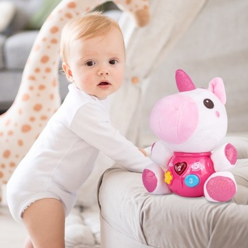 ИНТЕРАКТИВНЫЙ плюшевый талисман ЕДИНОРОГ ЛОШАДЬ СО СВЕТОМ И МУЗЫКОЙ