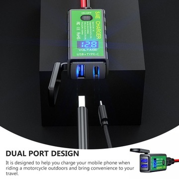 Двойное USB-разъем для быстрого зарядного устройства для мотоцикла