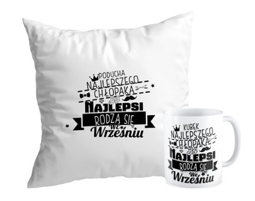 Zestaw PODUSZKA + KUBEK dla CHŁOPAKA RODZĄ SIĘ...
