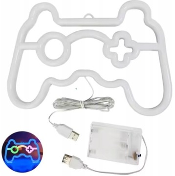 LAMPKA NEON LED PAD GAMINGOWY DEKORACJA 25cm ozdoba gamepad
