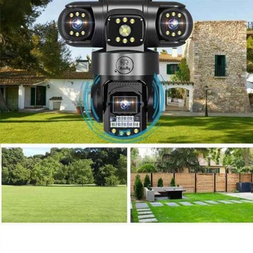 KAMERA WIFI ZEWNĘTRZNA OBROTOWA POTRÓJNA 3X4MP ZOOM ALARM DETEKCJA IP SMART