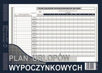 PLAN URLOPÓW WYPOCZYNKOWYCH OPAKOWANIE DRUKI 40SZT