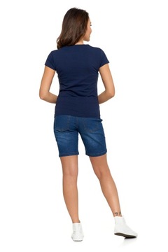 T-Shirt Damski Klasyczny Gładki Bawełniany Koszulka Krótki Rękaw MORAJ XL