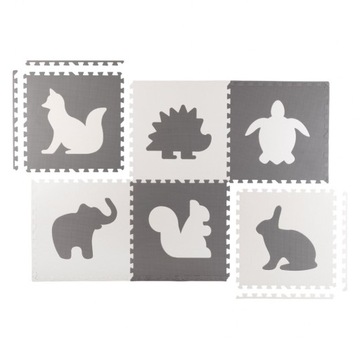 MATA PIANKOWA DLA DZIECI PUZZLE ZWIERZĄTKA 180x120