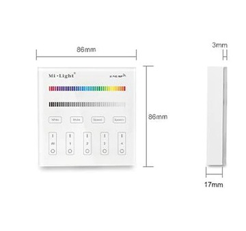 ПАНЕЛЬ ДИСТАНЦИОННОГО УПРАВЛЕНИЯ MILIGHT B4 LED 4-ЗОННАЯ НАСТЕННАЯ ПАНЕЛЬ