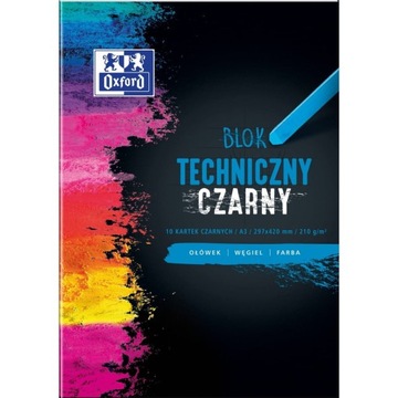 Blok techniczny OXFORD A3 10k 210G czarny 400093235