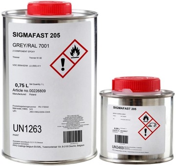 Farba OKRĘTOWA PPG Sigmafast 205 RAL 7001 1 L