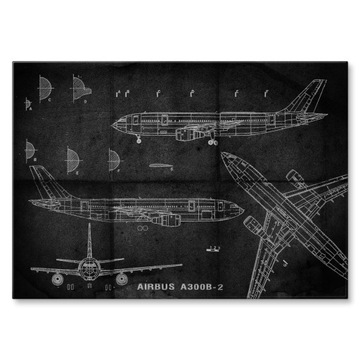 BLACHA METAL OZDOBA GRAFIKA SAMOLOT AIRBUS A 300