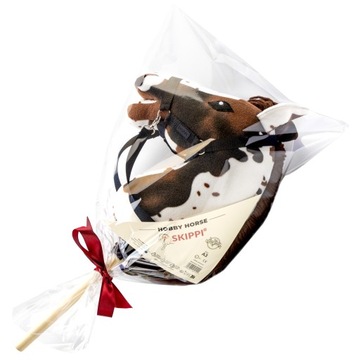 Лошадь на палке Hobby Horse Skippi A3 - Piebald Bay - с поводком и поводьями
