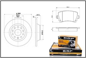 Тормозные диски + колодки задние VW Passat B6 B7 CC Touran 2005-2014 гг.