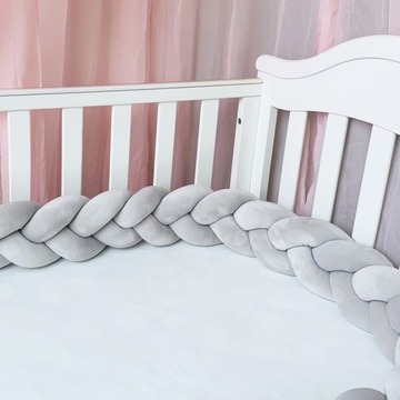 3M łóżeczko dla dziecka zderzak warkocz poduszka