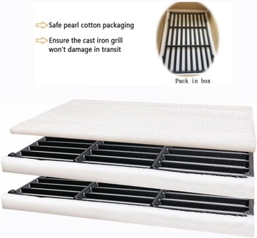 ЧУГУННЫЕ ПРИВИВКИ ДЛЯ ГАЗОВОГО ГРИЛЯ WEBER SPIRIT 300 44,5X30 СМ 2 ШТ.