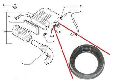 TĚSNĚNÍ FILTRU VZDUCHU FIAT 500 PUNTO PANDA