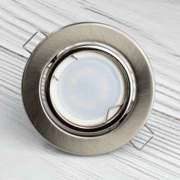 Потолочный галогенный светильник 6x скрытого монтажа сатин + LED GU10 3W