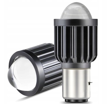 BA20D S2 żarówka LED 35/35W soczewka motocyklowa 2400LM 6000K z radiator