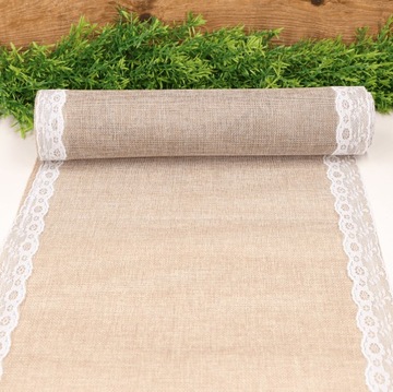 Джутовая дорожка для стола, свадьба, причастие, кружево, 35х450см