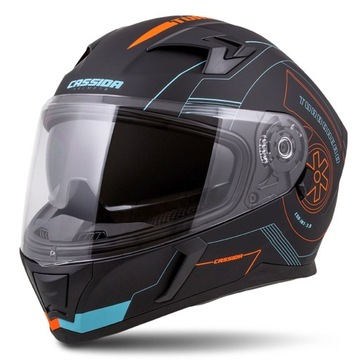 Kask Integral 3.0 Turbohead, CASSIDA (czarny matowy/pomarańczowy/niebieski, rozmiar L)