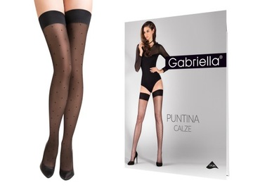 Gabriella Pończochy samonośne Puntina NERO 1/2