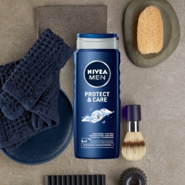 NIVEA MEN'S PROTECT CARE ГЕЛЬ ДЛЯ ДУША 500МЛ 3 в 1 ТЕЛО, ЛИЦО, ВОЛОСЫ