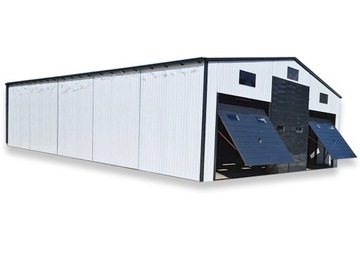 HALA GARAŻOWA 10x15 BRAMY UCHYLNE OKNA DRZWI