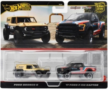 HOT WHEELS PREMIUM CULTURE CAR 2-pack Ford Bronco R/17 Ford F-150 Raptor
