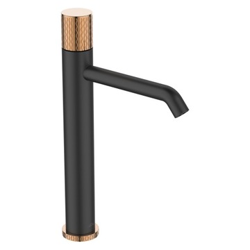 Bateria umywalkowa wysoka Invena Moonlight czarna rose gold
