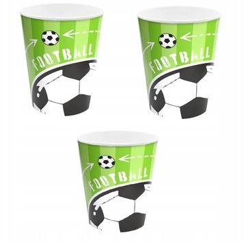 KUBECZKI PAPIEROWE PIŁKA NOŻNA URODZINY TORT 6 SZT