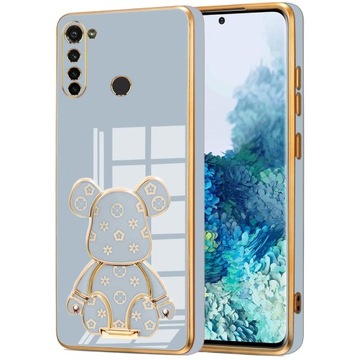 ETUI GLAMOUR DO MOTO G8 POWER MIŚ BEAR UCHWYT PODSTAWKA SILIKON + SZKŁO