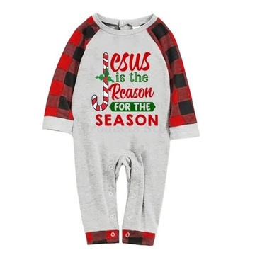 PIŻAMA Boże Narodzenie pasujący piżamy dla całej rodziny Jesus jest powodem