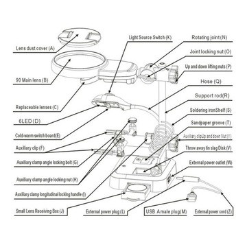 Лупа для пайки 6 светодиодов настольная лампа XGETOP