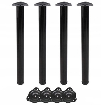 МАТОВО-ЧЕРНЫЕ НОЖКИ НАСТОЛЬНОГО СТОЛА, РЕГУЛИРУЕМЫЕ, ВЫСОТА 710ММ, 4 ШТ., СВЕРХВЫЕ