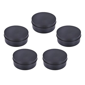 5 дорожных пустых банок из-под крема с завинчивающимися крышками.