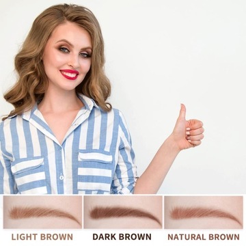 Штамп с помадой для бровей Nature Brown и набор трафаретов Nature Brown