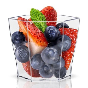 ПРОЧНЫЕ пластиковые контейнеры для мини-ДЕСЕРТОВ МНОГОРАЗОВЫЕ стаканчики 50 десертов