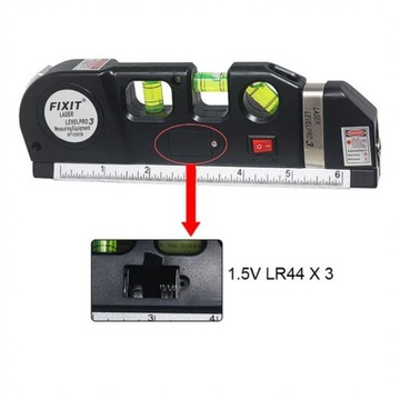 ЛАЗЕРНЫЙ уровень + флаконы + складная линейка 250 см FIXIT Level Pro 3