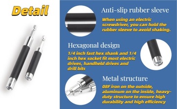 2 шт. выдвижная головка с шестигранным хвостовиком 1/4 дюйма, магнитный держатель бит отвертки