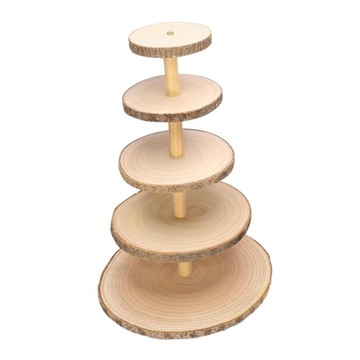 Detachable Wood Slices Round Cupcake Holder