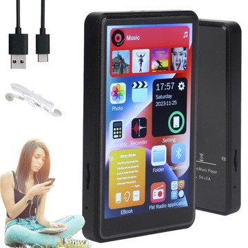 ODTWARZACZ MP4 MP3 GŁOŚNIK BLUETOOTH EKRANEM DOTYKOWYM 1000 MAH 16 GB USB