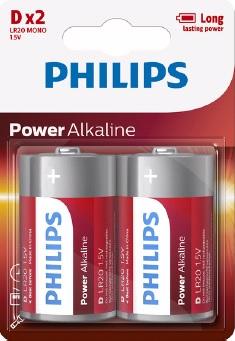 Baterie Philips D (R20) LR20 Power Alkaline, 2 szt