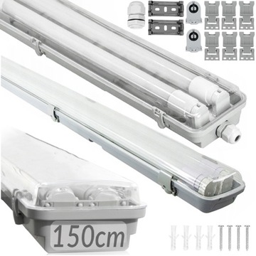 HERMATYCZNA LAMPA LED WISZĄCA NA LINKACH 48W DO OBORY CHLEWNI STODOŁY 150cm