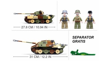 Кирпичи ТАНК ПАНТЕРА/ЯГДПАНТЕРА 2 в 1 Армия разрушителей 3 фигурки + ОРУЖИЕ LEGO