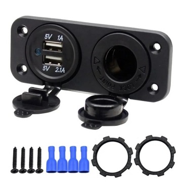 ВСТРОЕННОЕ ЗАРЯДНОЕ УСТРОЙСТВО 2x USB 3.1A + АВТОМОБИЛЬНАЯ РАЗЪЕМ ПРИМИРАЧА