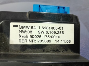 BMW 7 E65 E66 PANEL PŘEPÍNAČ KLIMATIZACE VENTILACE 6981405