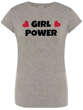 T-Shirt damski nadruk Girl Power Rozm.XL