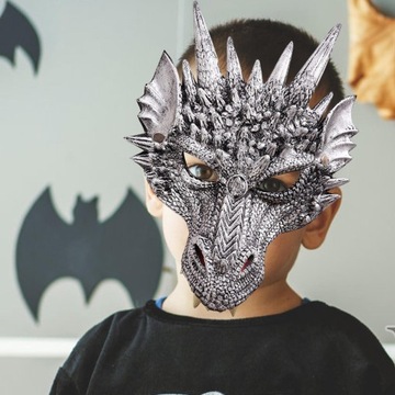 Косплей дракона, Хэллоуин-маскарад, Фэнтезийная голова дракона, страшное животное